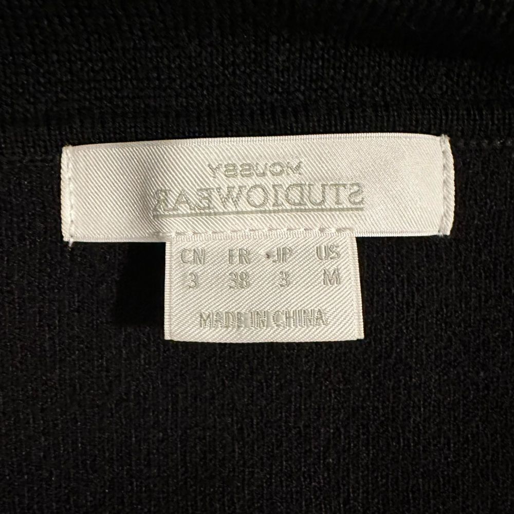 Moussy‎ Studiowear Double Zip Wool Blend Black Sweater Dress Jacket Monochrome - Picture 6 of 8